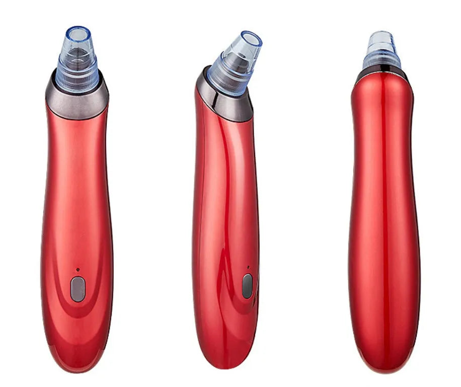 Electric blackhead remover device with multiple nozzle tips for facial pore cleaning