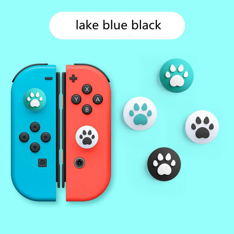Four silicone rocker caps for Nintendo consoles in various colour combinations