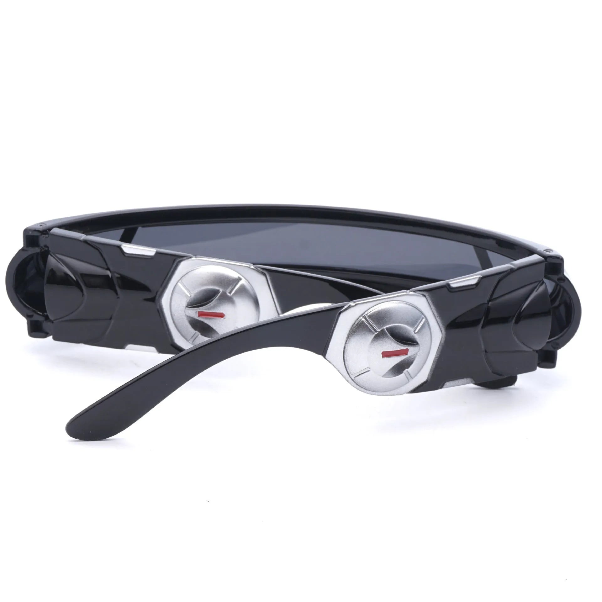Black frame polarised sports sunglasses with blue mirror lenses in a full rim PC construction.