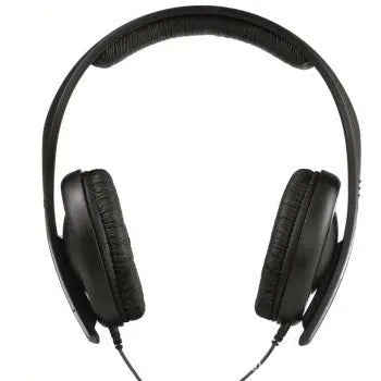 Black head mounted monitor headphones with 40mm speakers and 2.5m cable