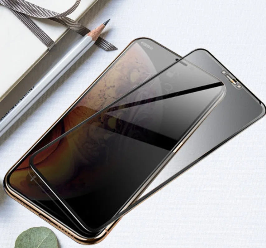 Full coverage tempered glass screen protector for Samsung Galaxy phones on a display.