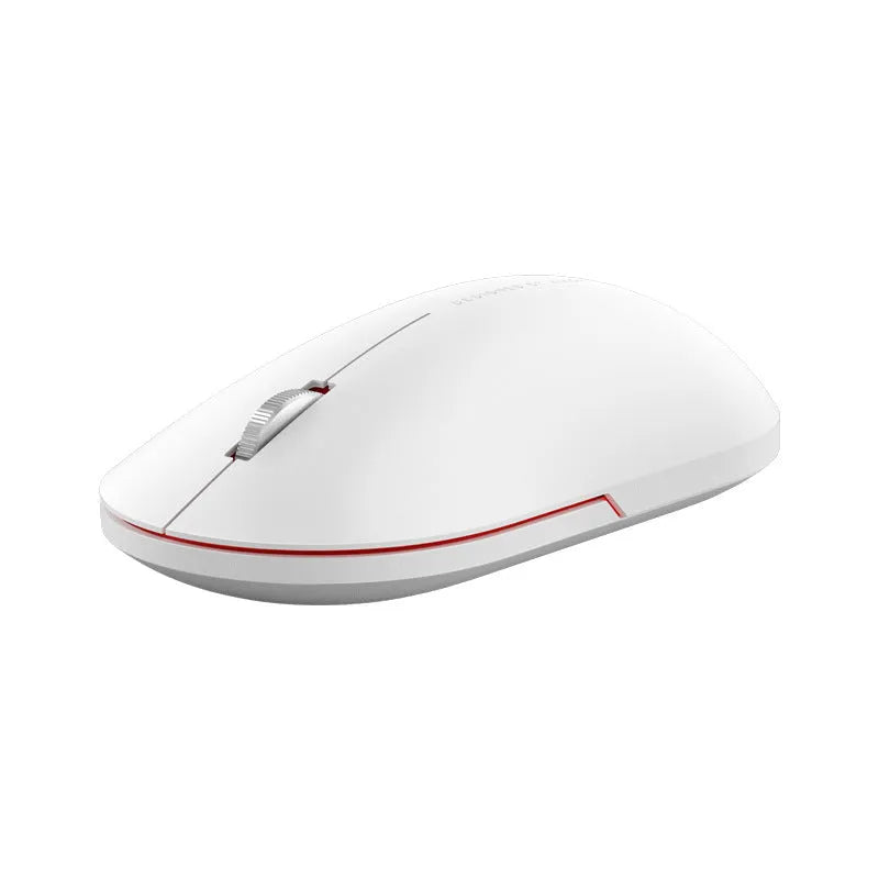 Ultra-thin wireless mouse in grey with USB receiver, 2.4GHz Bluetooth connectivity for laptop