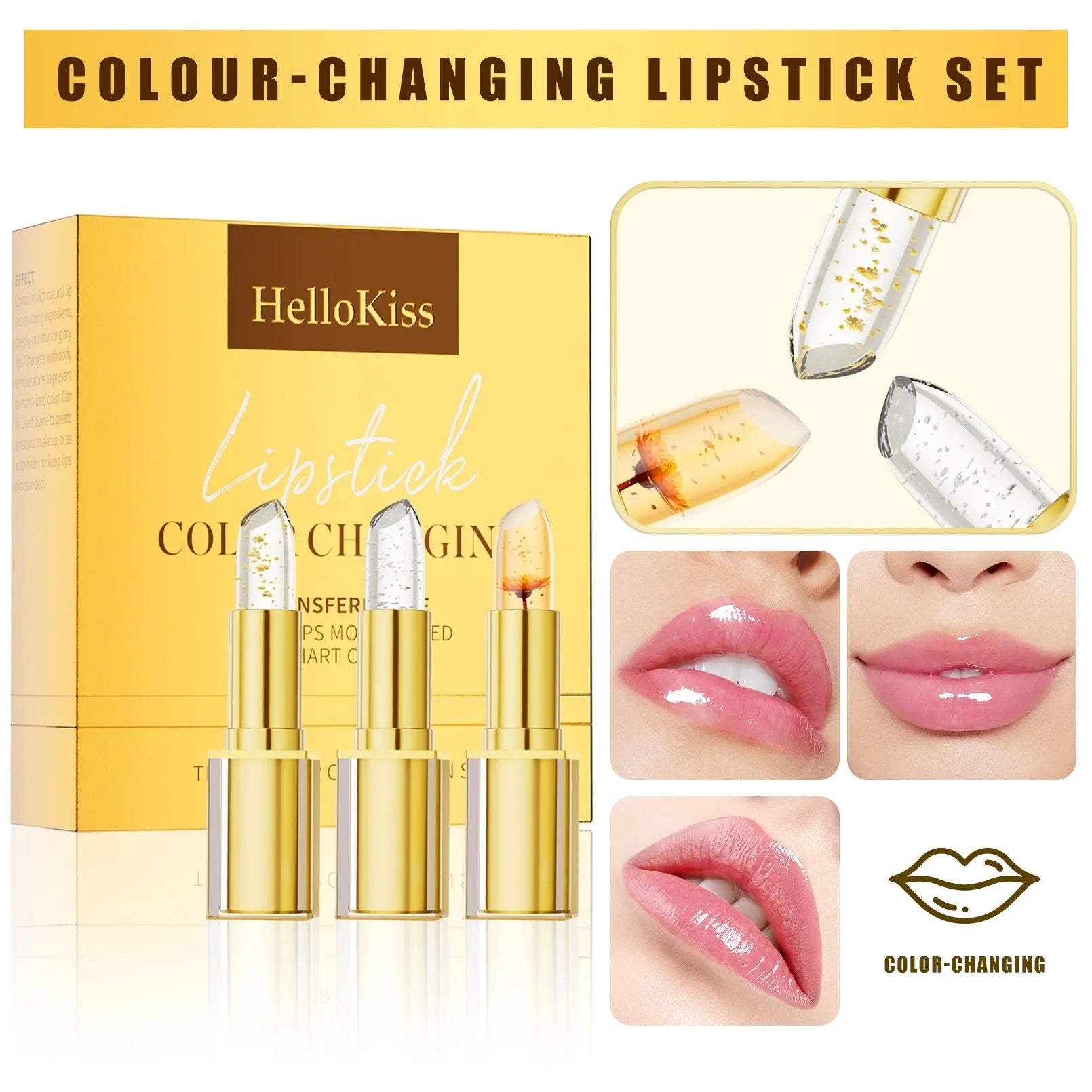Warm colour-changing anti-smudge lipstick with 3.5g high-pigment lip balm formula