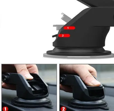 Universal telescopic car phone bracket with adjustable long rod for dashboard mounting