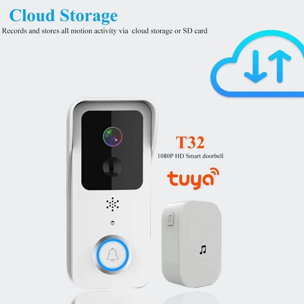 Smart waterproof HD visual doorbell with 18650 battery and app connectivity