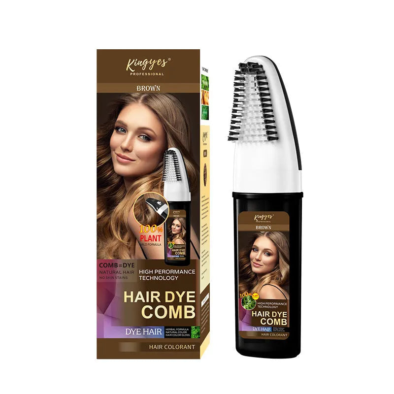 Permanent hair dye kit 200ML tube with applicator comb in Brown, Wine Red, or Dark Brown shades.