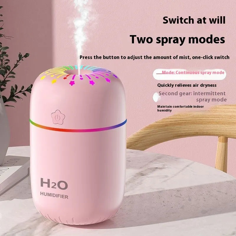 Fireworks-themed USB desktop humidifier in white colour with 300ml water tank