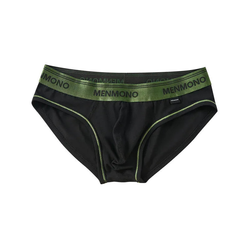 Men's low waist cotton briefs in solid colour combinations showing knitted fabric detail