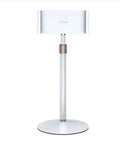 Black lifting metal tablet bracket extended to show telescopic mechanism