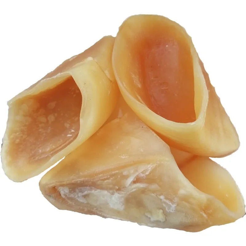 Natural cowhide dog chewing stick in hoof shell colour for small and large breed dogs