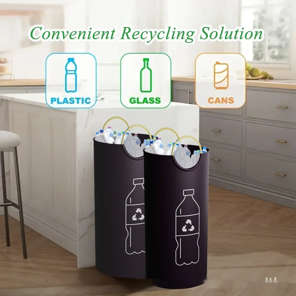 Portable round plastic trash can with 38x72cm dimensions for office and outdoor use