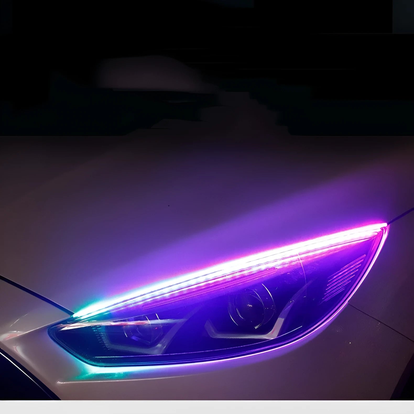 Remote control and RGB LED daytime running light strips in 30cm, 45cm, 60cm sizes for General Motors cars.