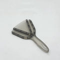 Red and grey adjustable telescopic can opener and bottle opener tool with non-slip handles on a white background.