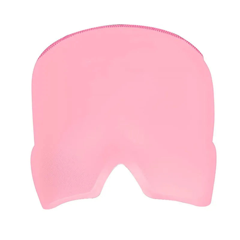 Black elastic cloth gel eye mask for headache relief with adjustable headband