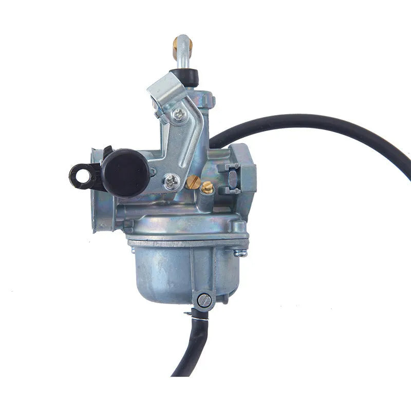 Ba Jia PE26 flat suction plunger motorcycle carburetor assembly isolated on white background.