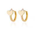 Heart-shaped stainless steel clip earrings with love design in E3127G-5 colour