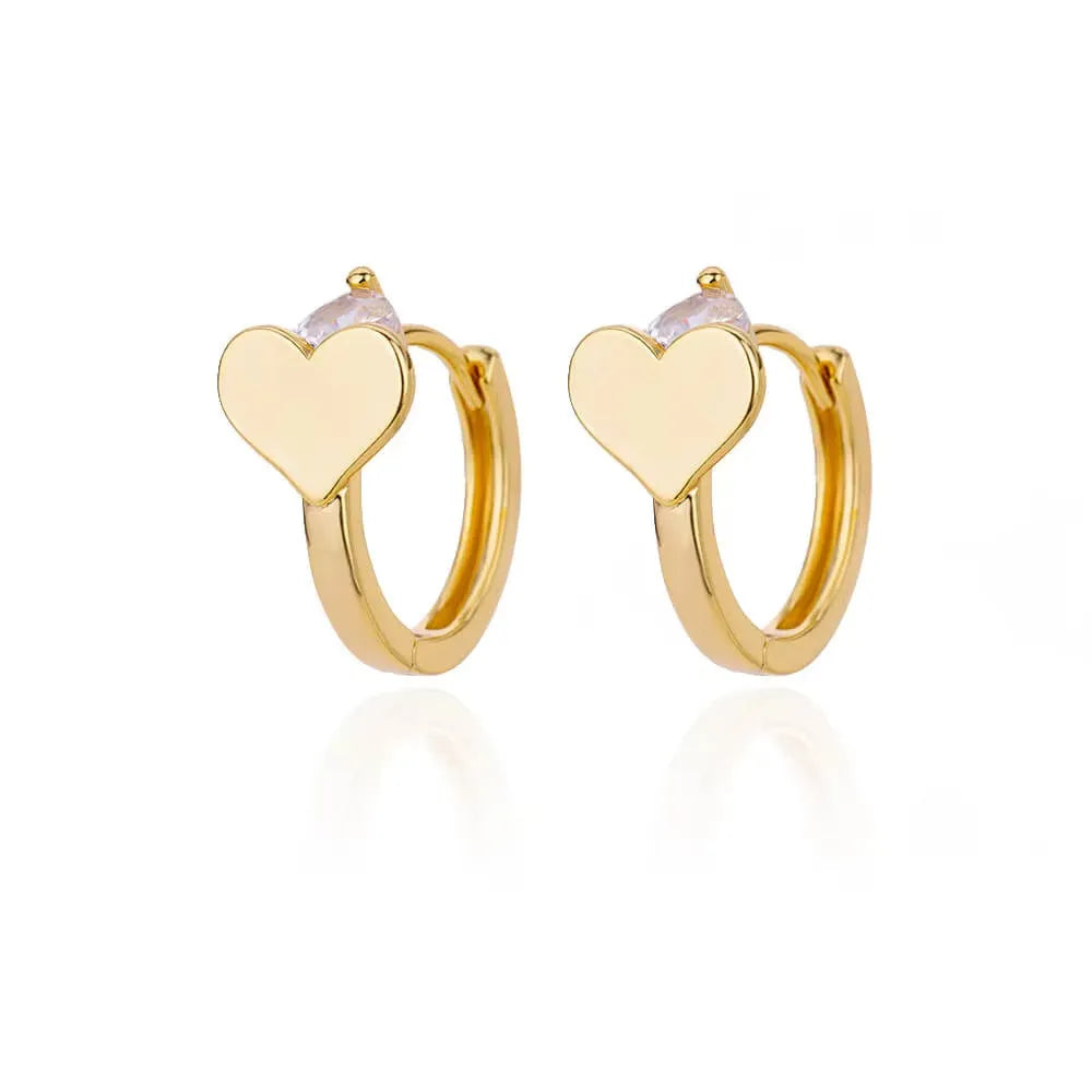 Heart-shaped stainless steel clip earrings with love design in E3127G-5 colour