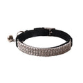 Soft pink flocking cat collar with silver elastic buckle, shown adjusted to fit.