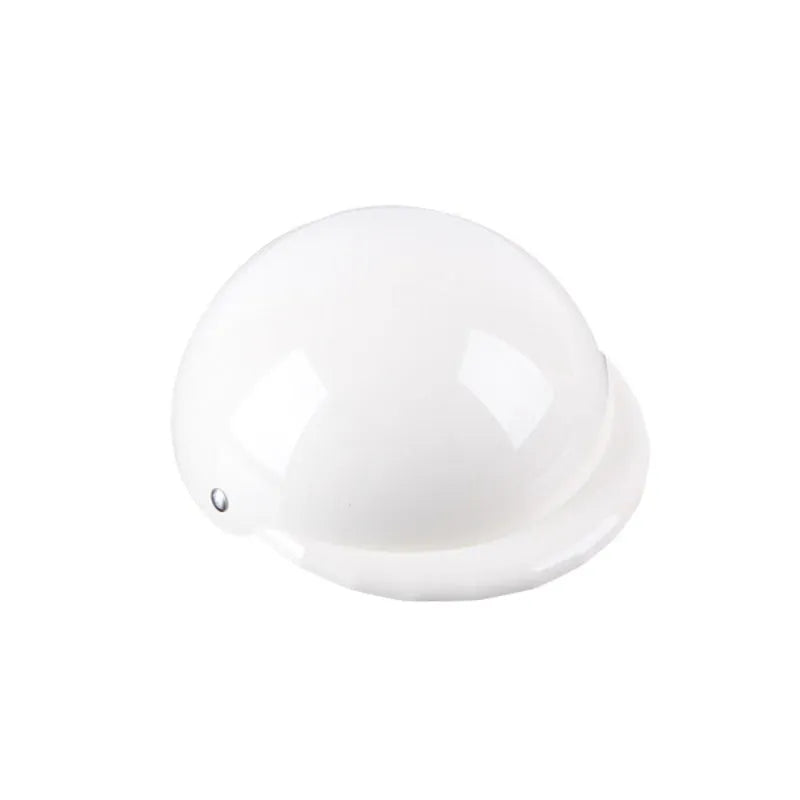 Solid colour plastic dog motorcycle helmet cap in Japanese South Korea style on a pink background.