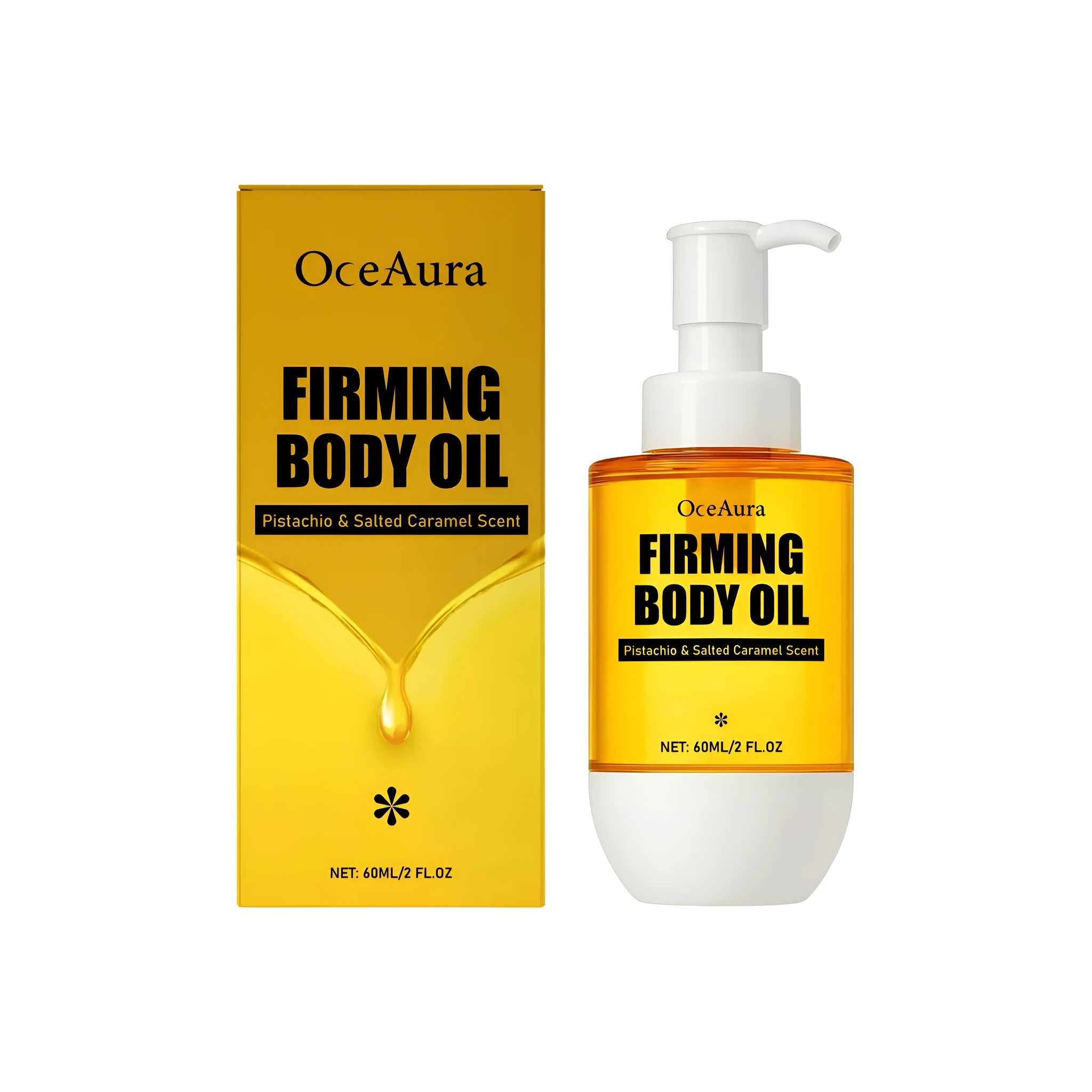 60ml bottle of tightening and wrinkle-resistant body oil with glycerin and vitamin E formula.