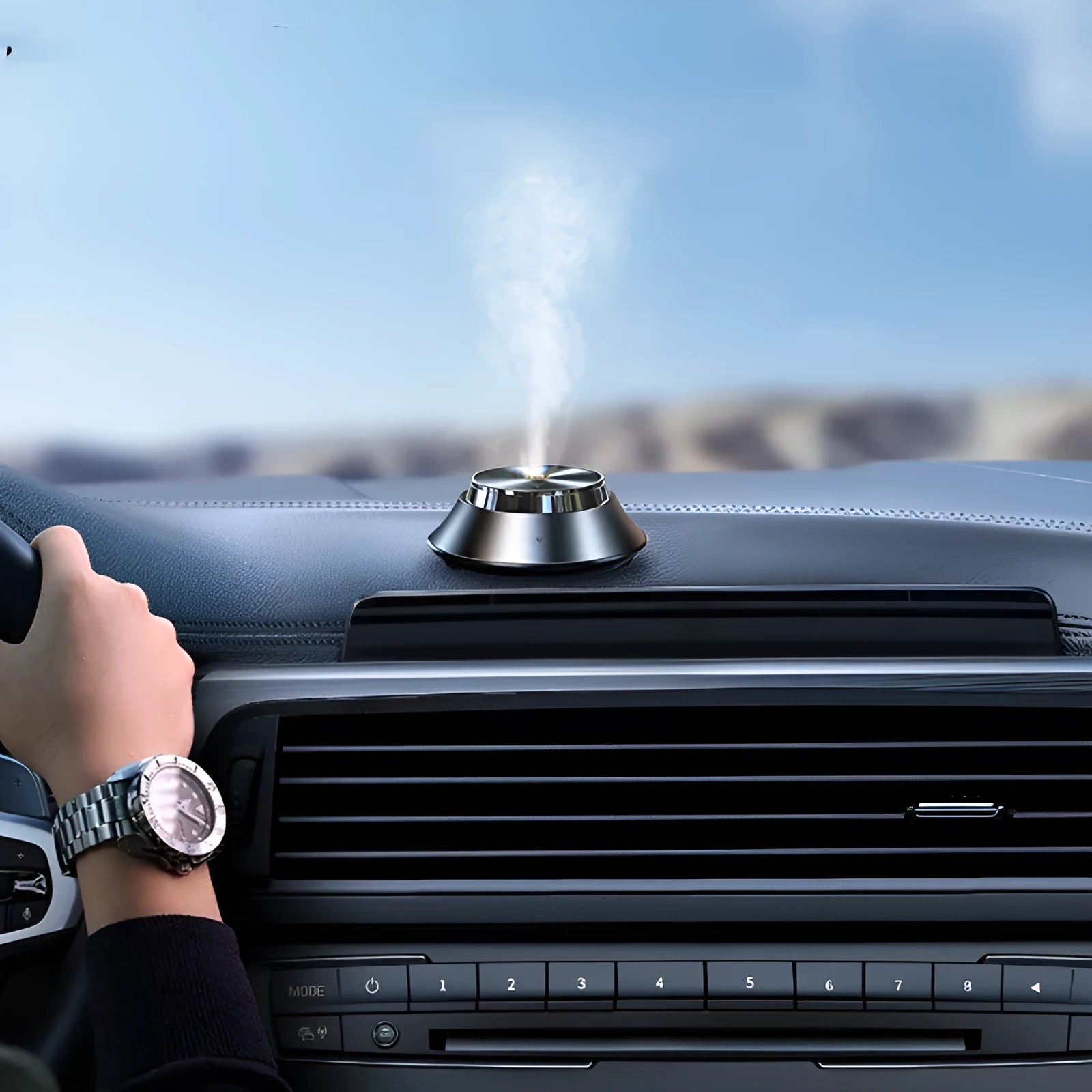 Black butterfly design USB car aromatherapy air purifier with essential oil bottle