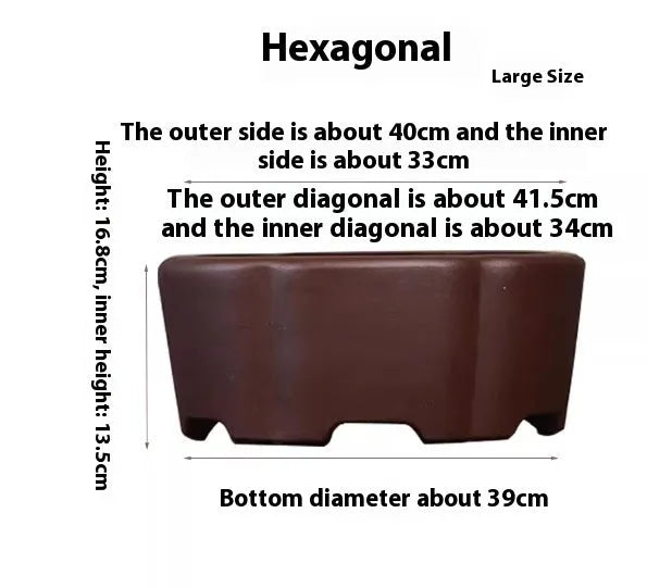 Square purple clay succulent bonsai pot in classical design for tabletop or floor plant display