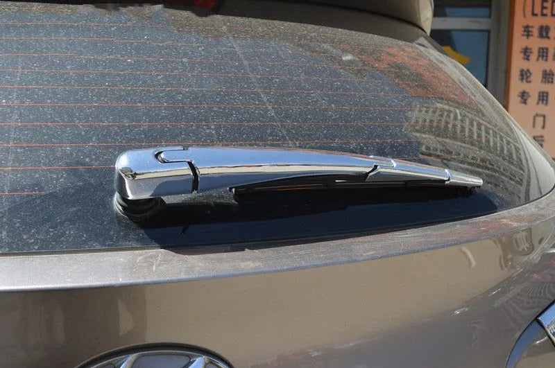 Silvery ABS plastic rear window wiper cover trim for a 2010 Hyundai car
