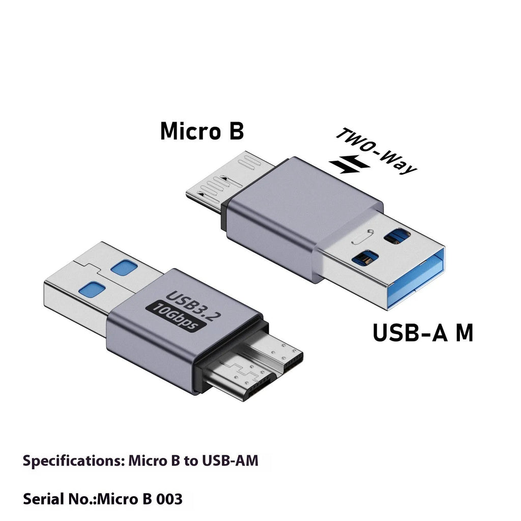USB AM to Micro-B adapter with four interface form options for legacy device connectivity