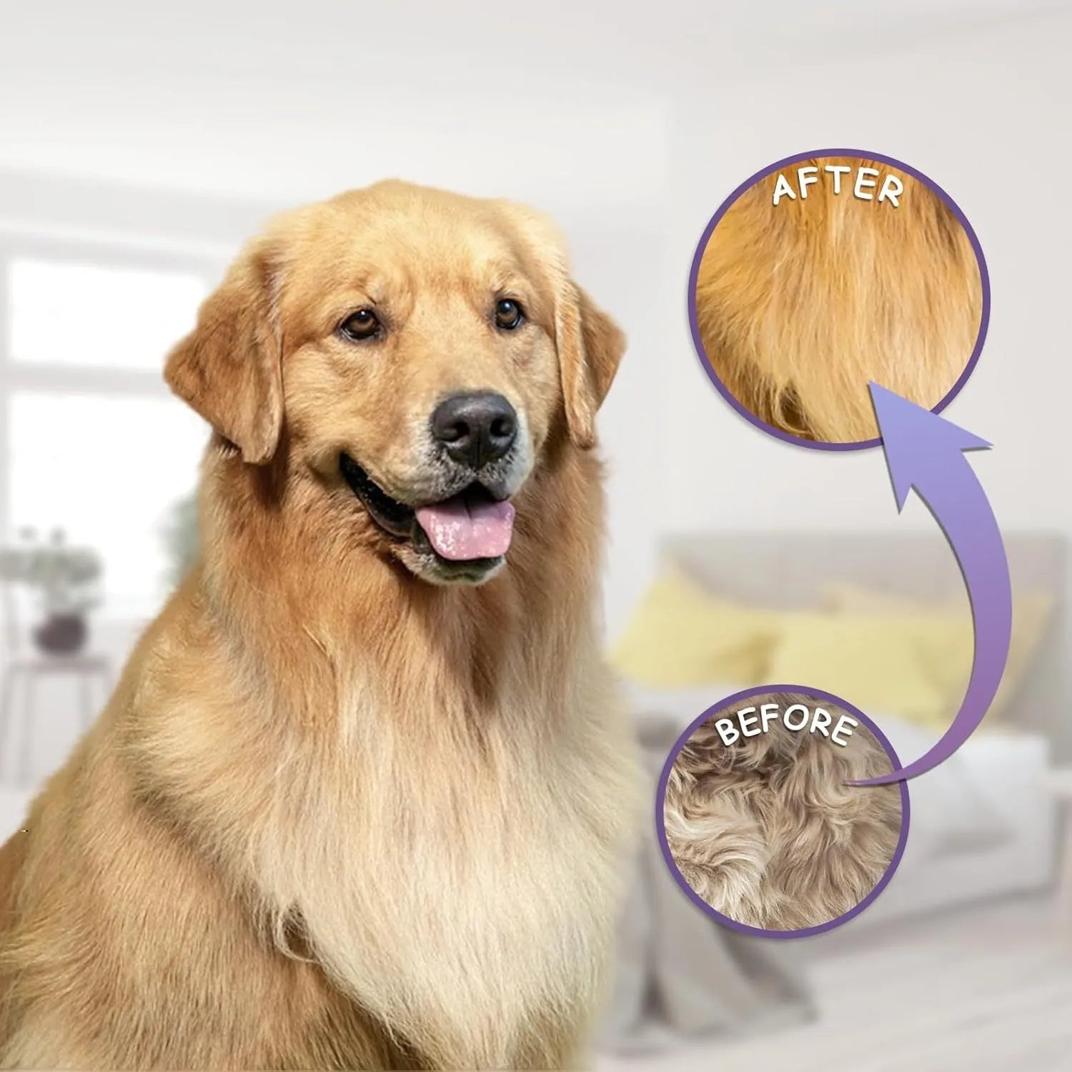 Purple pet grooming comb with stainless steel teeth for detangling dog and cat coats