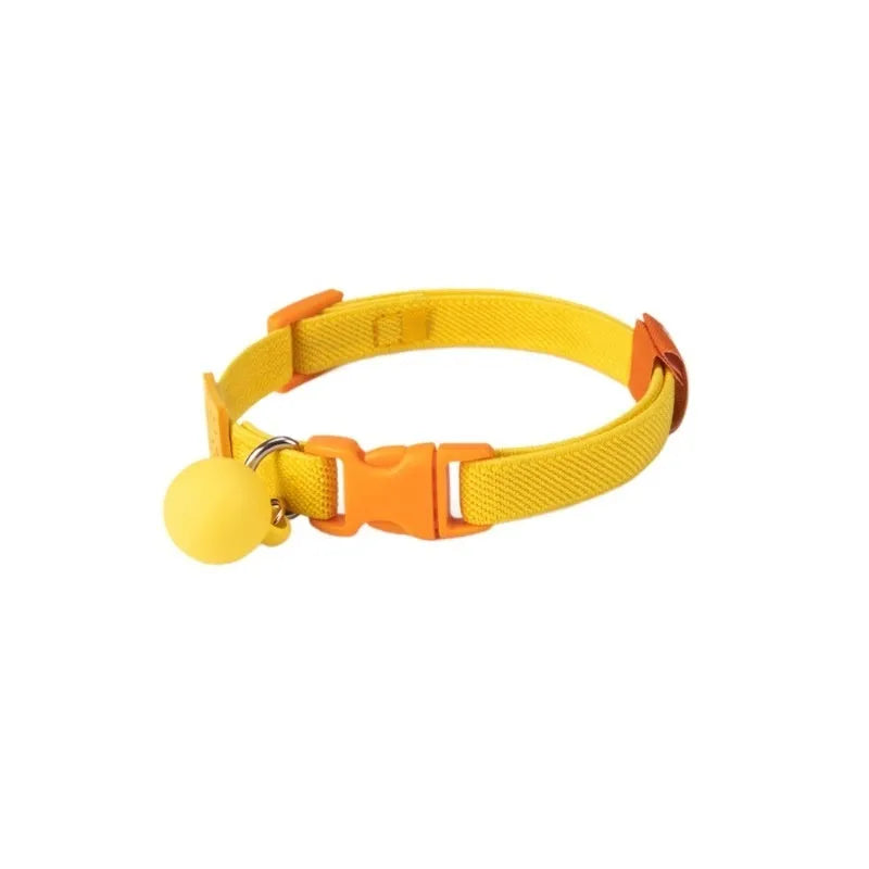 Small dog collar made of polyester with high elasticity, shown in one of seven colours on a white background.