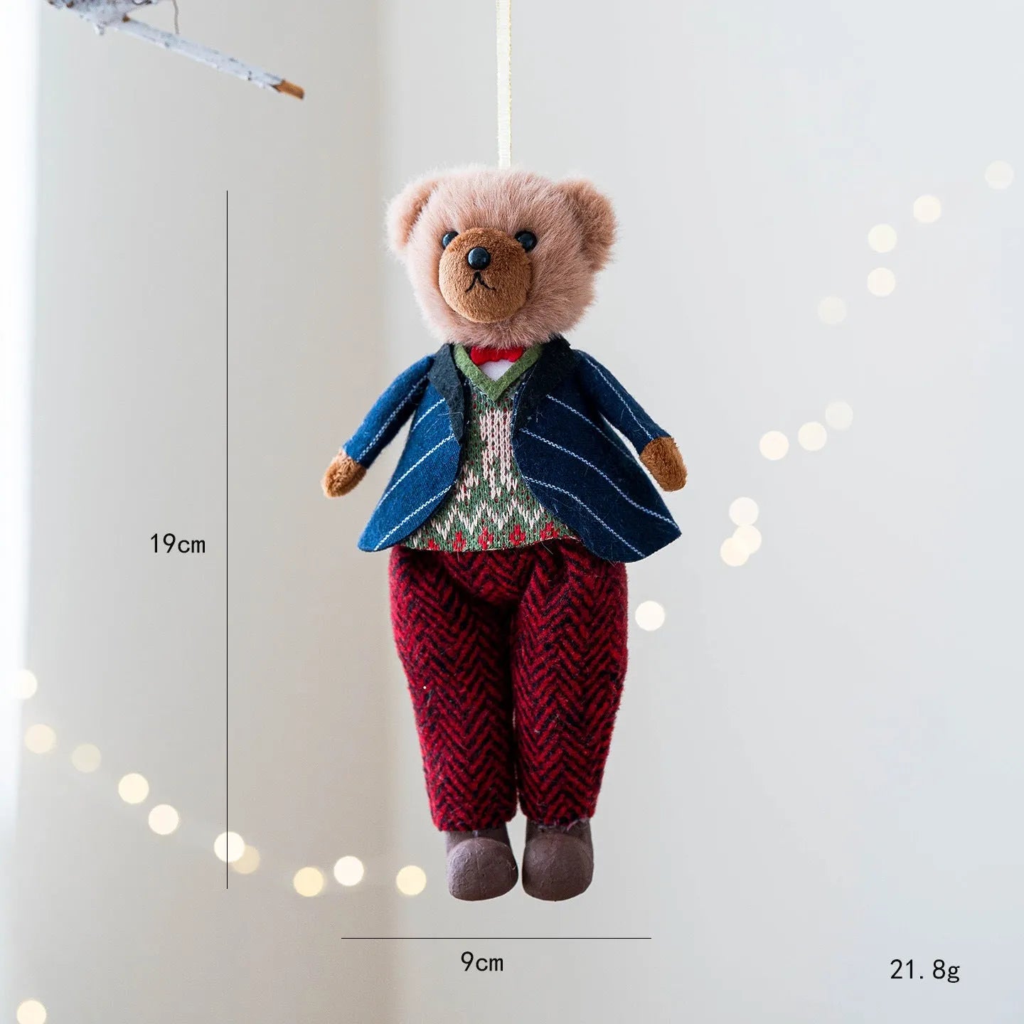 Cartoon-style cloth plush bear doll, available in gentleman bear or princess bear colour options.