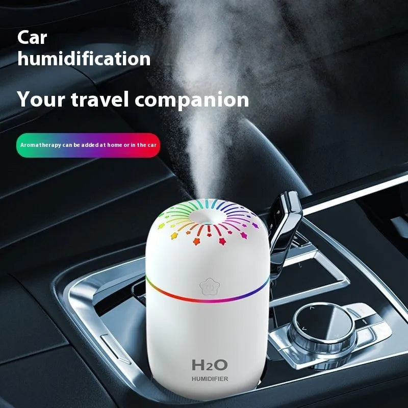 Fireworks-themed USB desktop humidifier in white colour with 300ml water tank