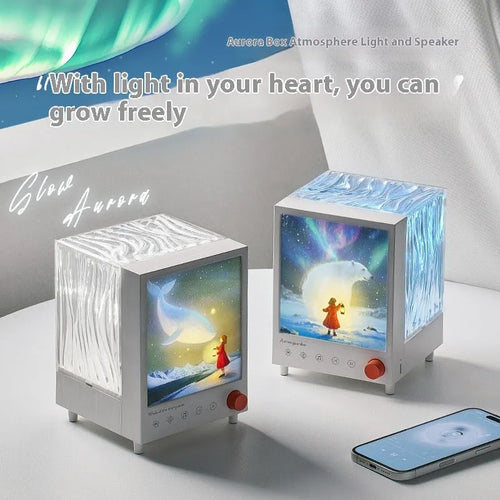 Aurora Treasure Box star sea whale projection lamp with compact design and Bluetooth connectivity