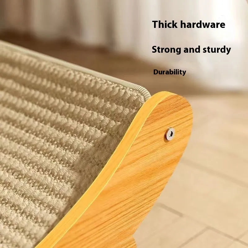 Sisal cat scratch board with woven blanket surface in pastoral style design