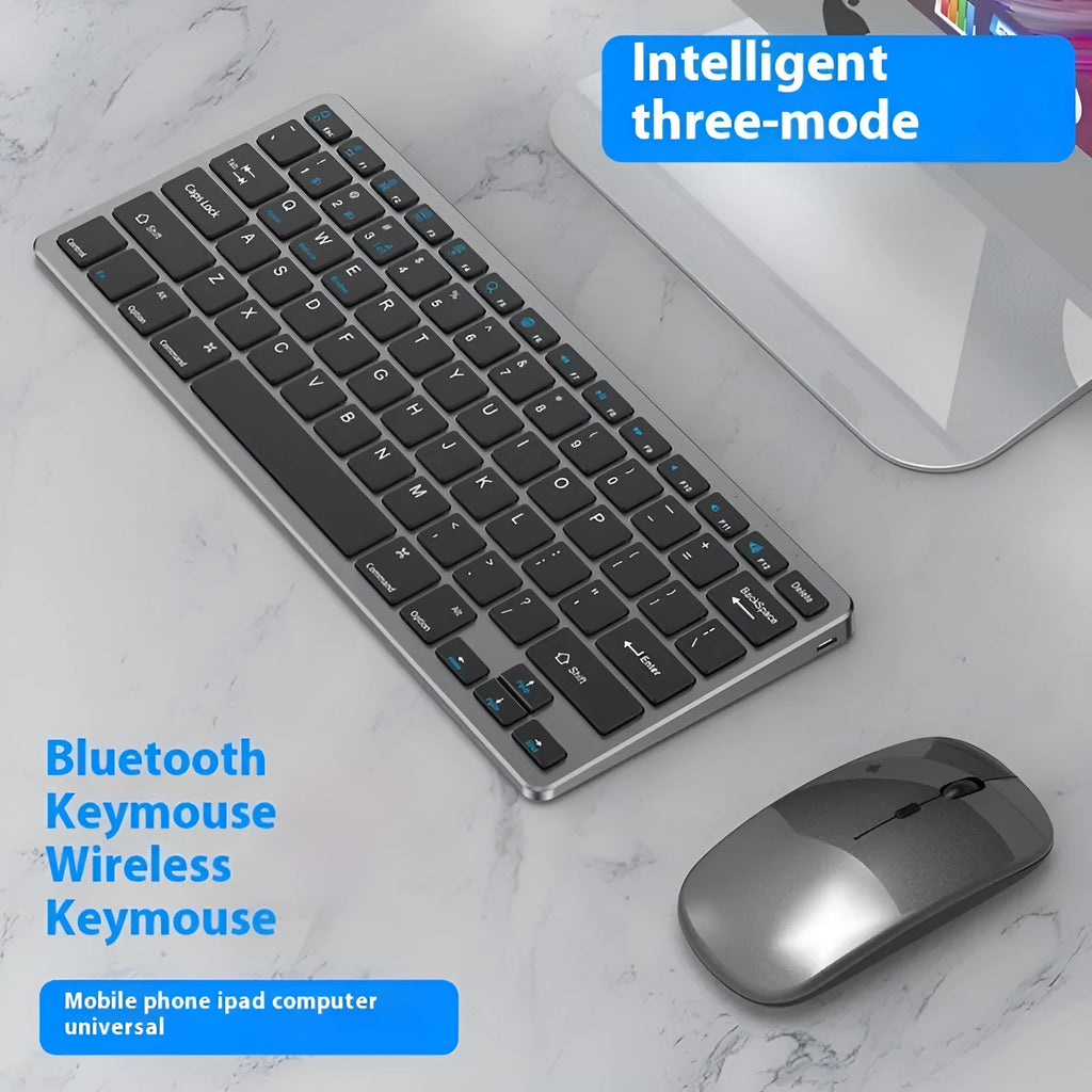 Ultra-thin wireless keyboard and mouse combo set in black colour with protective keyboard cover and wireless receiver