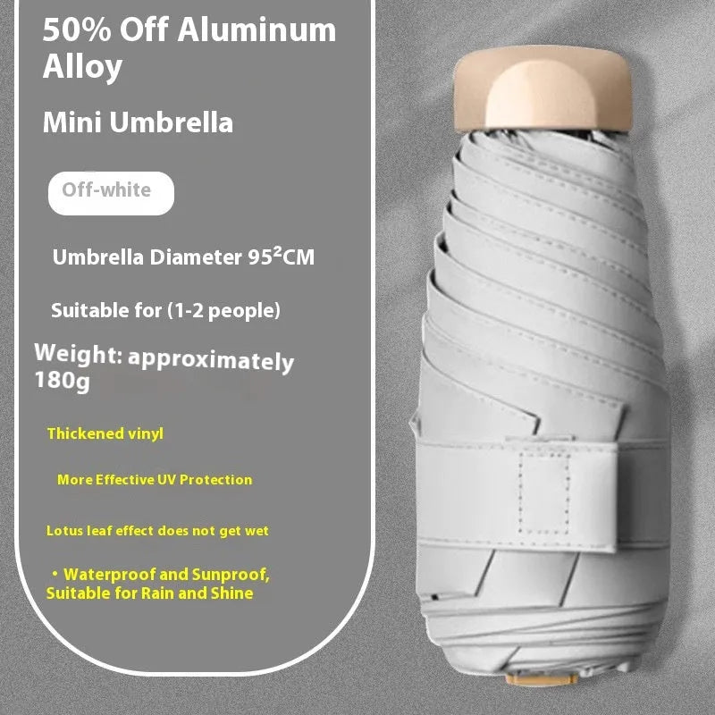 Compact five-fold umbrella with gradient vinyl canopy and alloy frame in various colours.