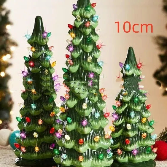 European style Christmas tree decoration lamp in resin construction showing colour light option
