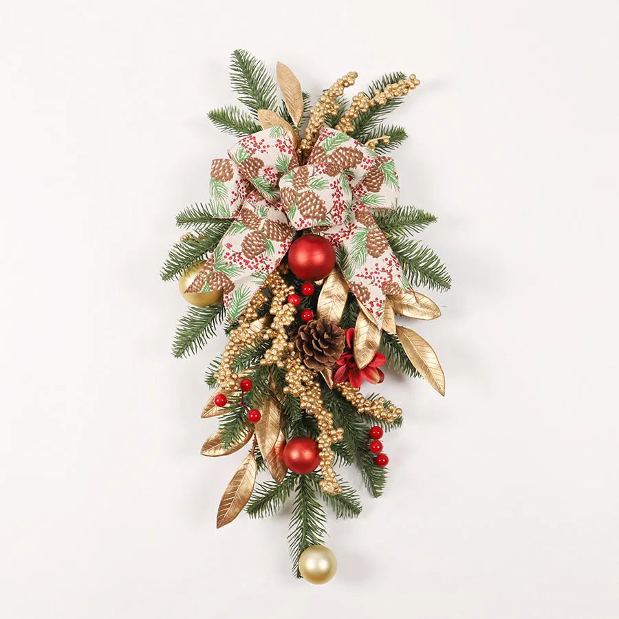 Christmas garland decoration in plastic with multiple hanging style options