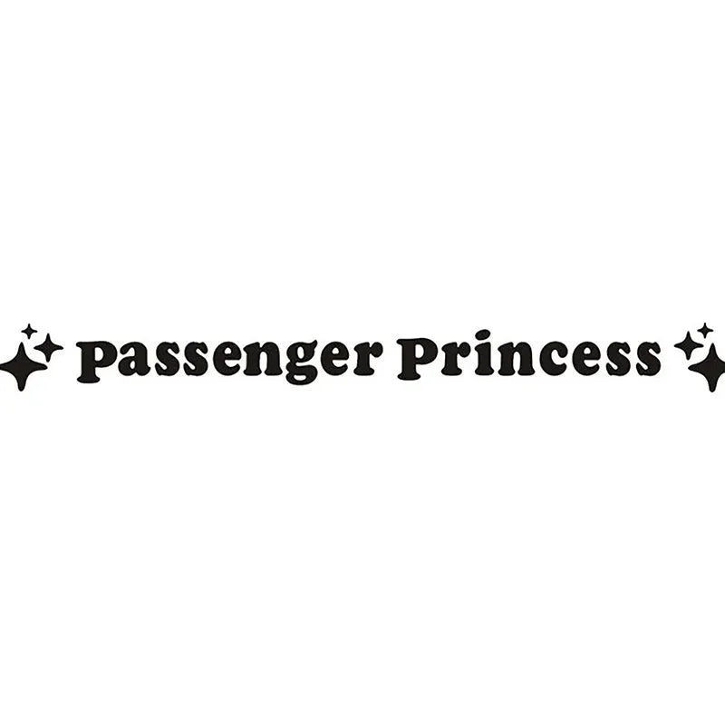 12.5 cm circular Passenger Princess decorative sticker for car rearview mirrors in reflective colours.