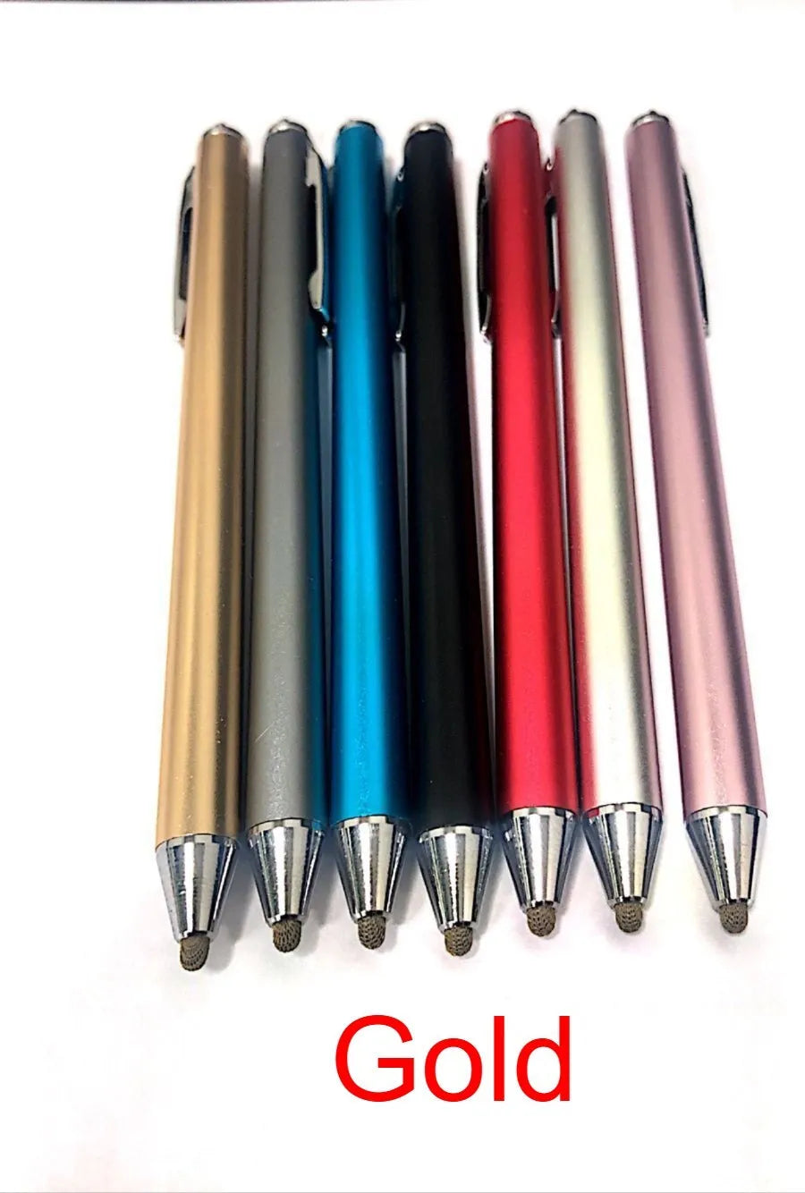 Metal capacitive stylus with fine 1.5mm tip for tablets and phones in seven colour options