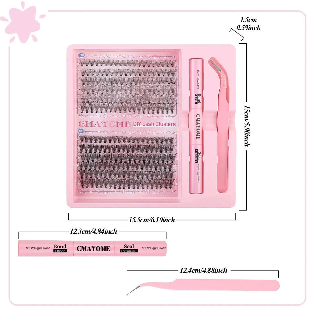 DIY single cluster false eyelashes with 15.5cm length artificial fibre material