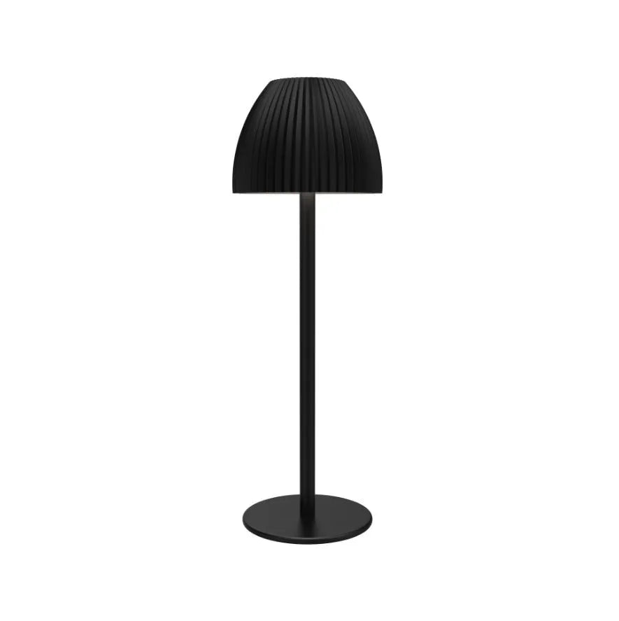 Modern minimalist LED table lamp with thin round base in black or white colour
