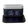 Mini wireless charging desktop clock night light table lamp in black or white colours