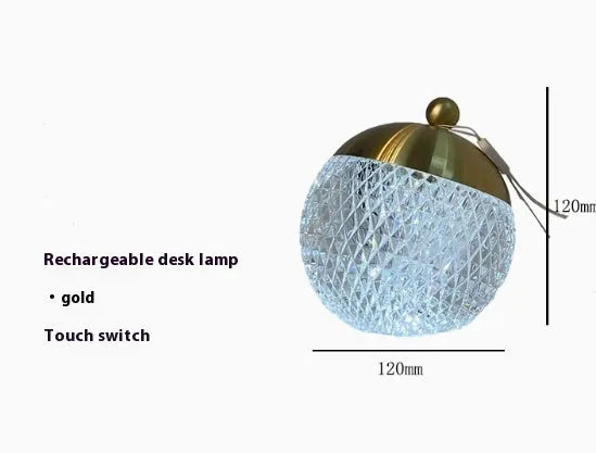Modern minimalist portable desk lamp with dimmable touch control and 12cm diameter