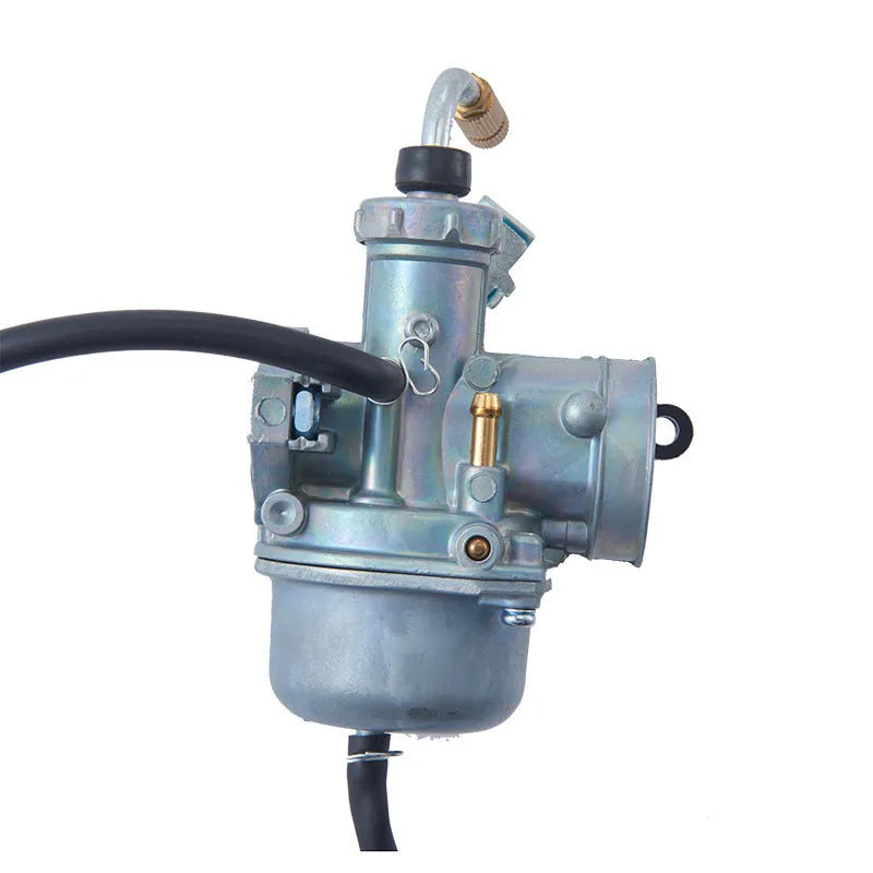 Ba Jia PE26 flat suction plunger motorcycle carburetor assembly isolated on white background.