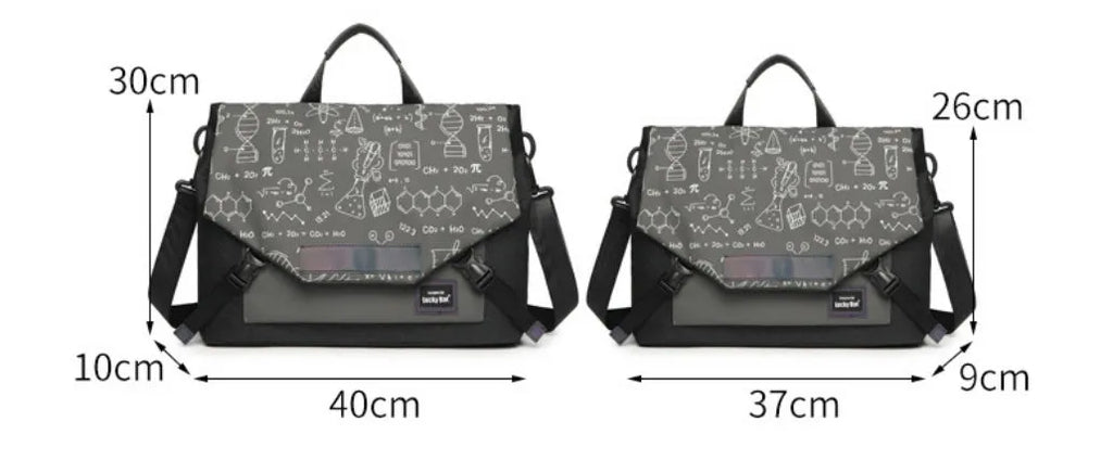 Oxford cloth laptop messenger bag with printed letter pattern for 13-16 inch tablet and 16 inch gaming notebook