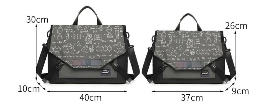 Oxford cloth laptop messenger bag with printed letter pattern for 13-16 inch tablet and 16 inch gaming notebook