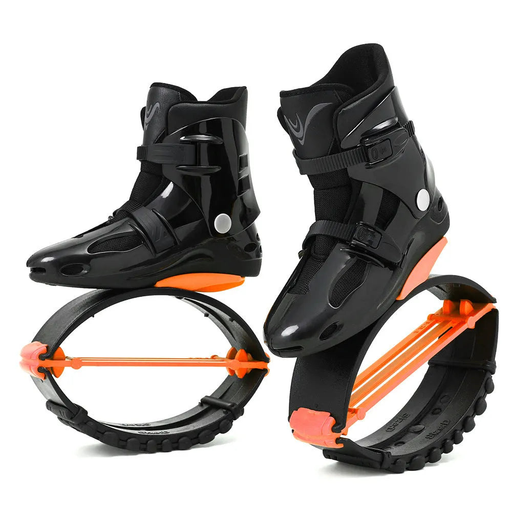 TPU sports bouncing shoes for adults in multiple colour options including black silver and rose pink.