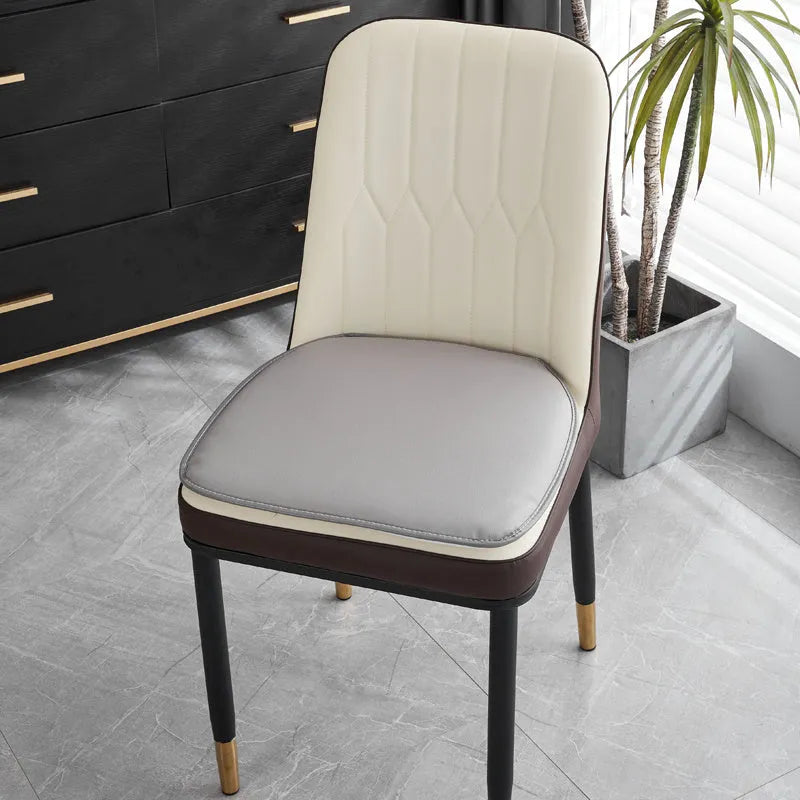 Leather horseshoe-shaped seat cushion in solid colour with non-slip design for chairs