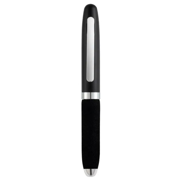 EVA metal cap mini ballpoint pen in silver with choice of seven refill colours.